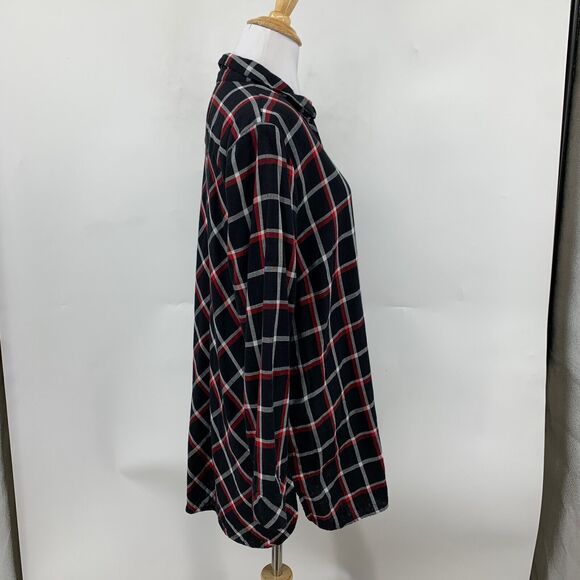 J Jill Shirt Womens Petite Large Multi Plaid Double Cloth Pearl Button Up Tunic - Picture 4 of 15